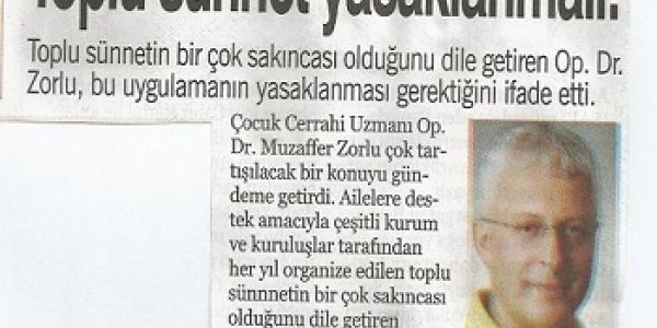 Basında Biz: Toplu S&uuml;nnet Haberi